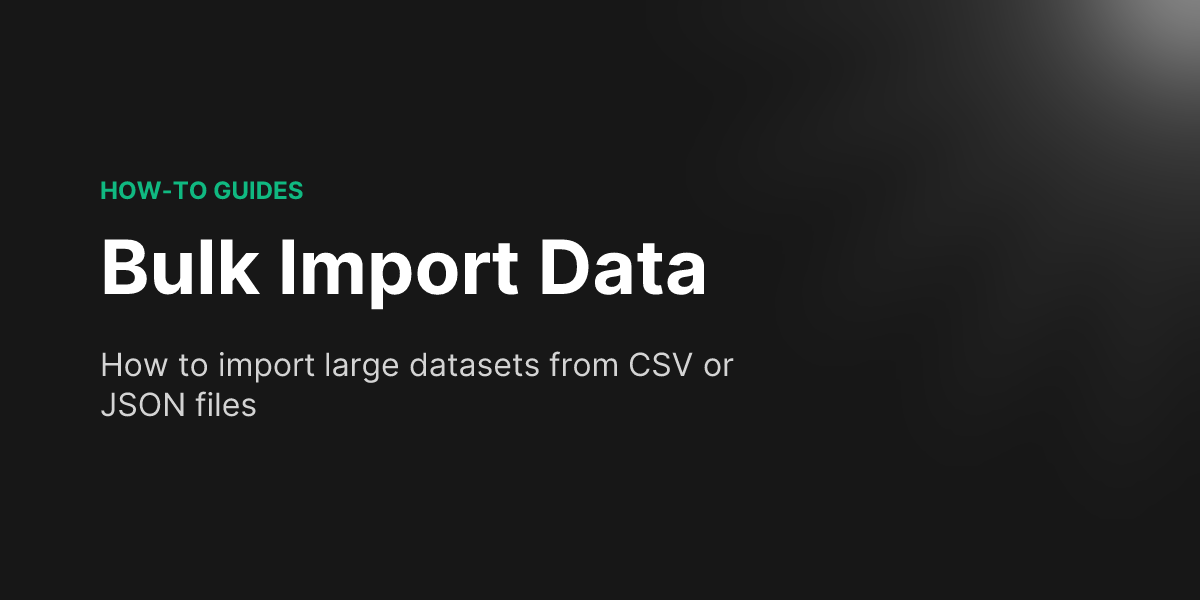 Bulk Import Data - ZineCore2